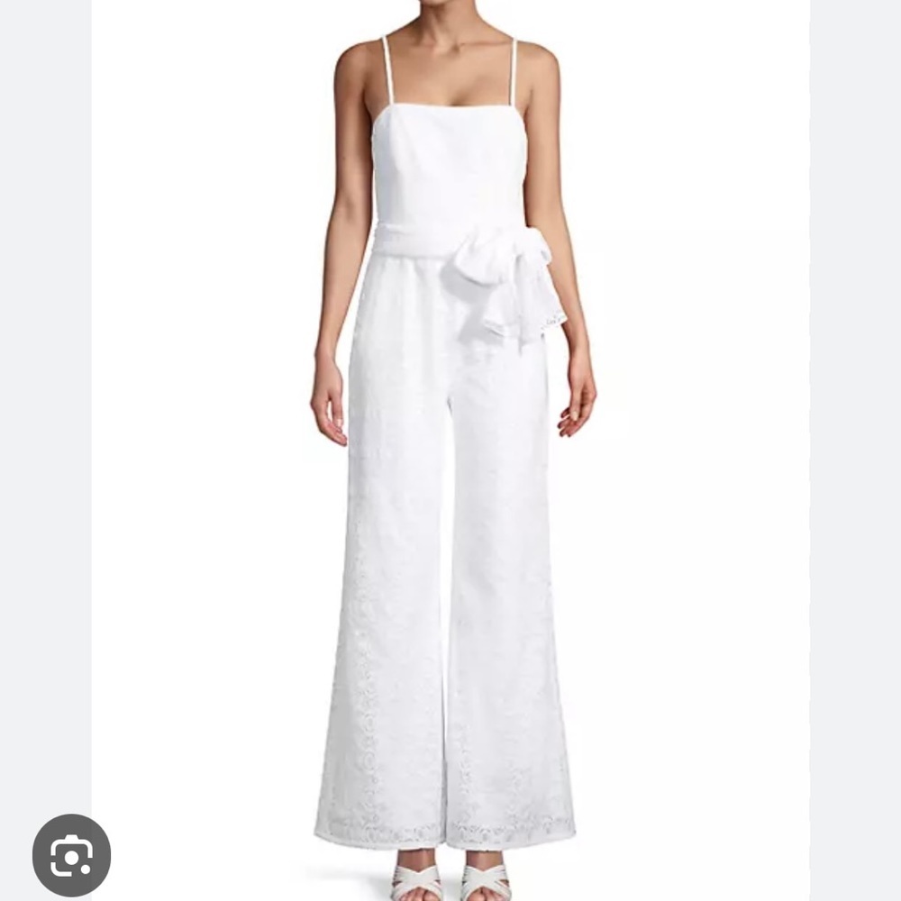 NWT Lilly Pulitzer Nila Lace Jumpsuit 8 White